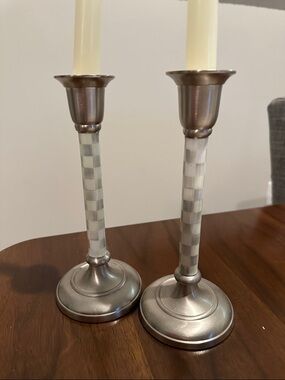 Mackenzie Childs RETIRED Candlestick Holders (2)